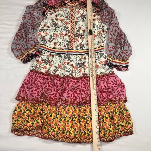 Alice + Olivia Kathy Floral Tiered Mini Dress, Size 6 - Picture 7 of 16